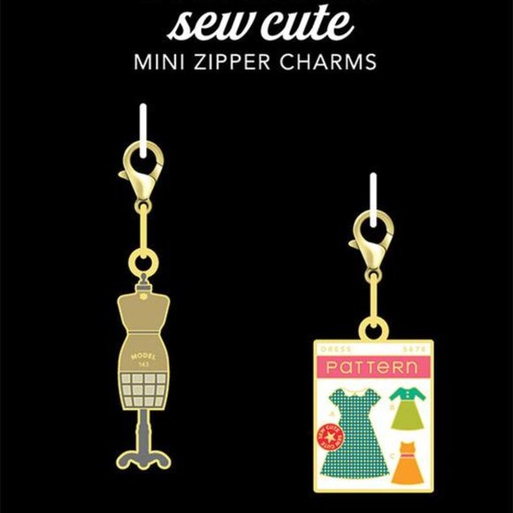Mini Mannequin and Pattern Enamel Zipper Pulls (Set of Two) Cathe Holden - Picture 1 of 1